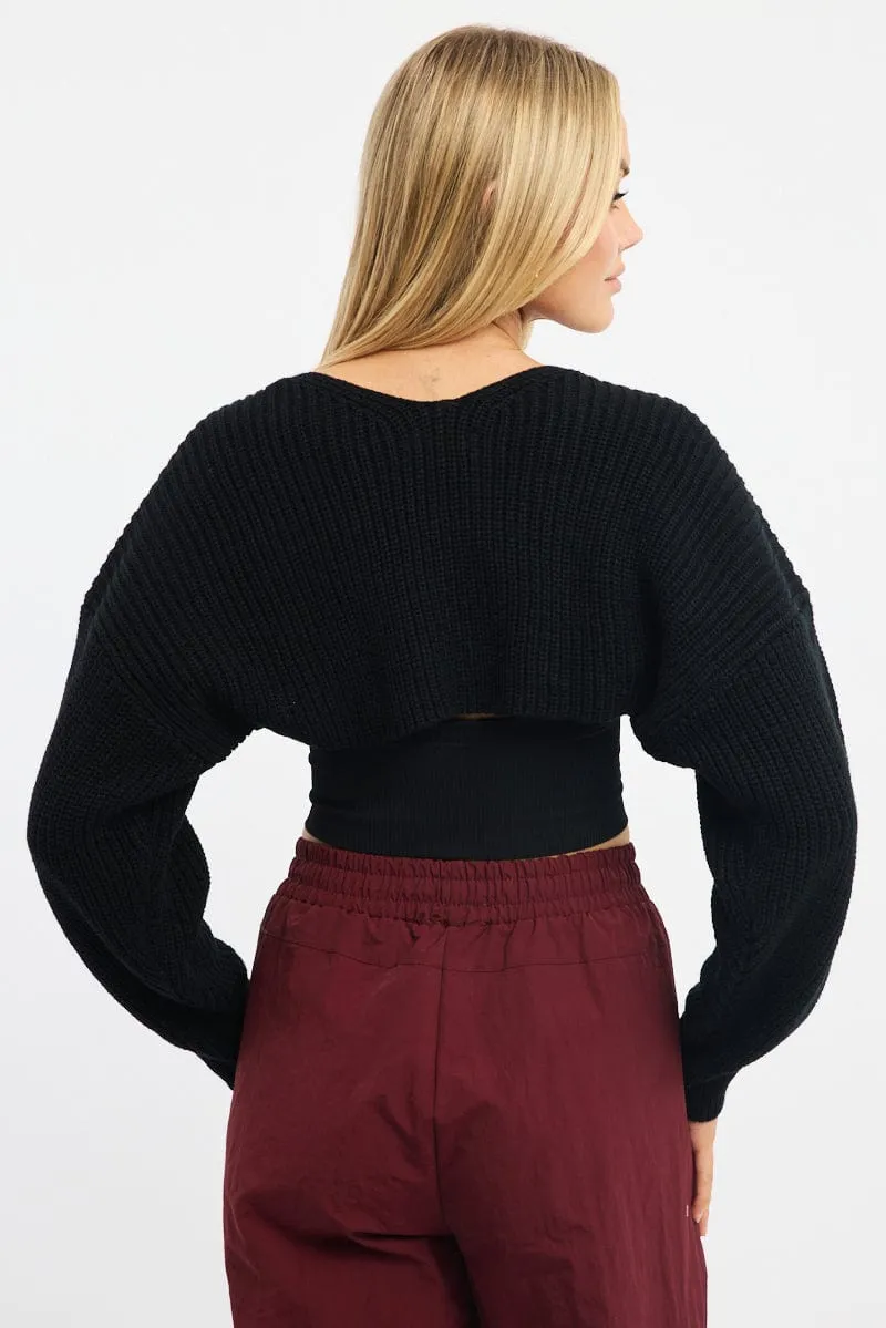 Black Knit Shrug sold by Ally Fashion product image thumbnail 4