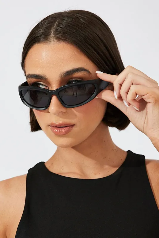 Black Wrap Visor Sunglasses sold by Ally Fashion