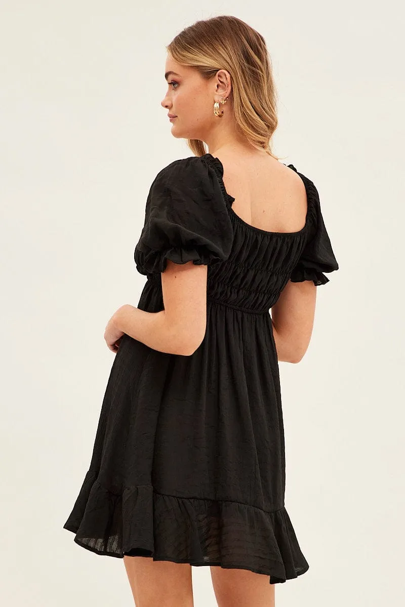 Black Gathered Bust Skater Dress sold by Ally Fashion product image thumbnail 5