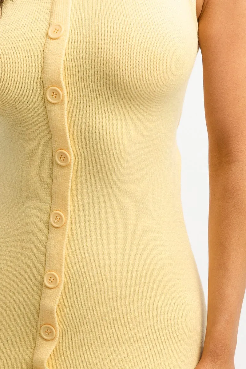 Yellow Knit Dress Button Down Mini sold by Ally Fashion product image thumbnail 5