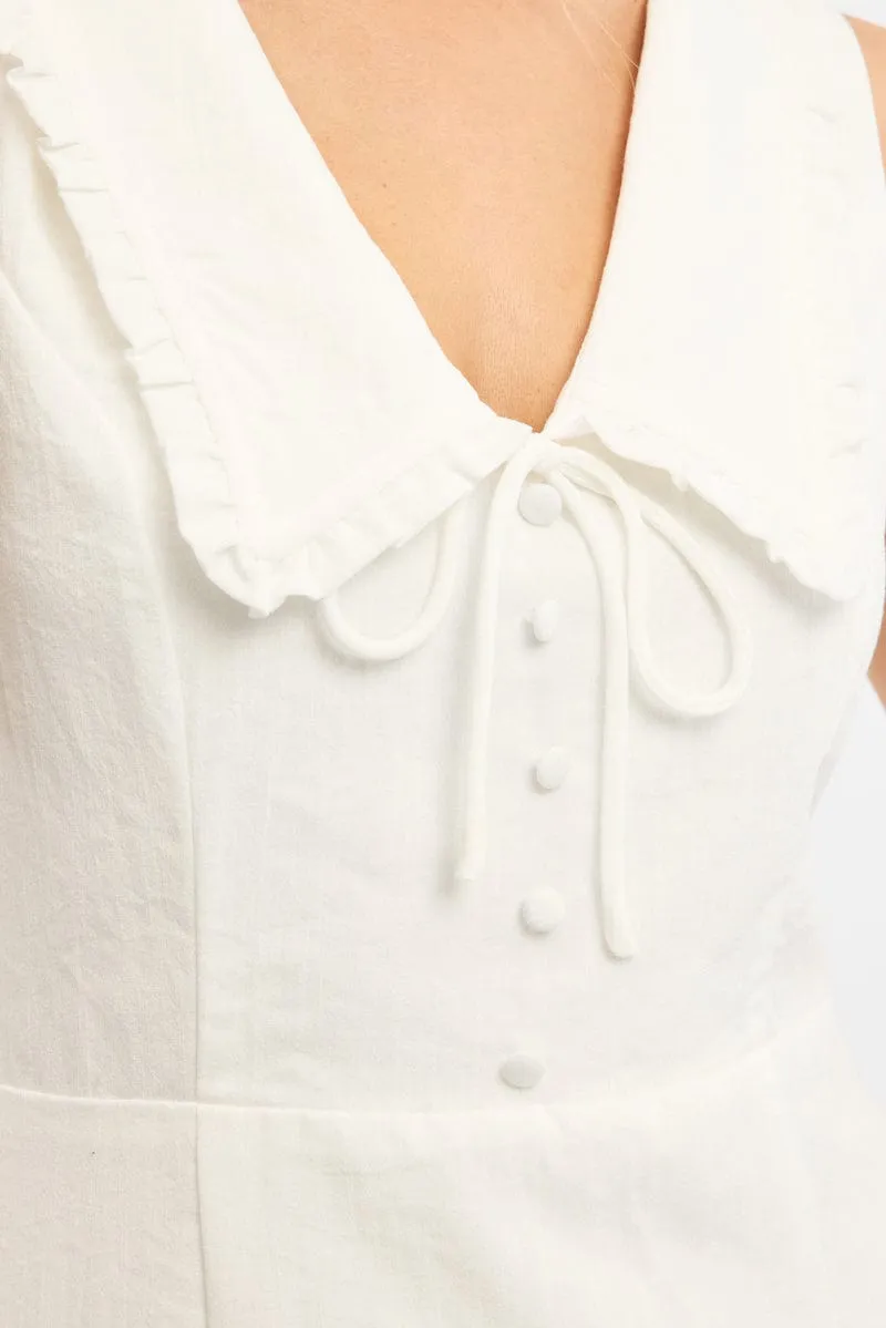White Mini Dress Peter Pan Collar sold by Ally Fashion product image thumbnail 5
