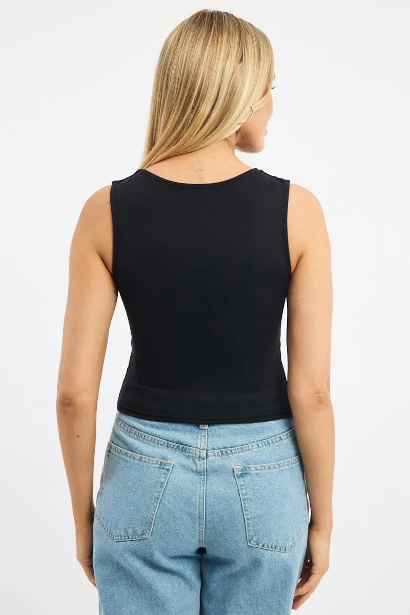 Black Crossover Top Sleeveless sold by Ally Fashion product image thumbnail 4