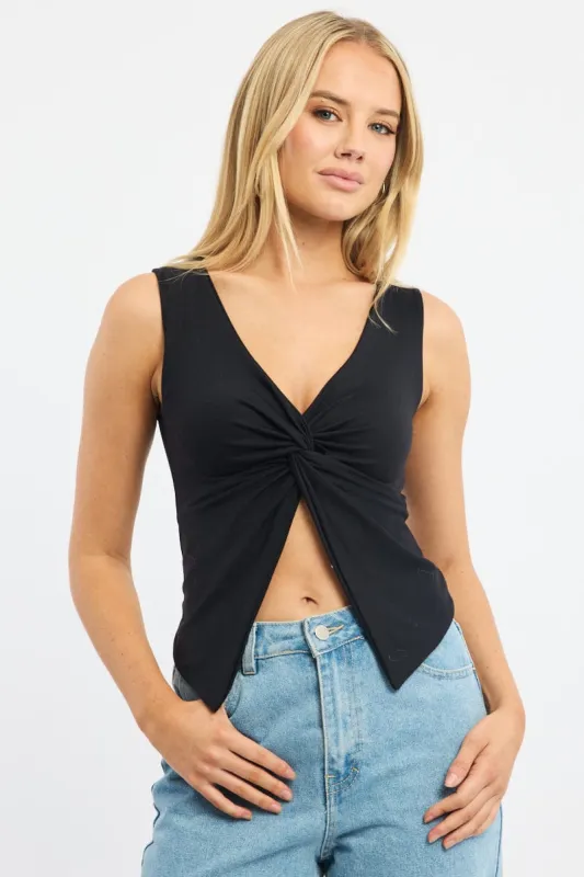 Black Crossover Top Sleeveless sold by Ally Fashion