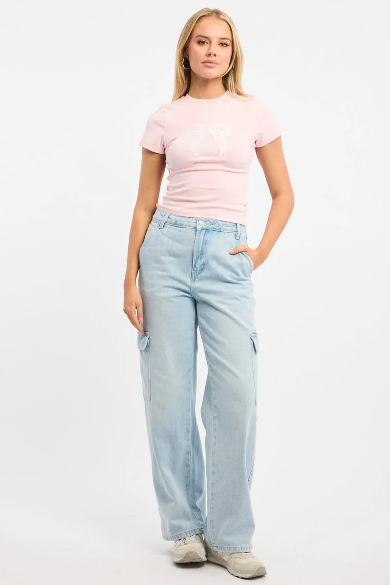 Pink Graphic Tee Short Sleeve sold by Ally Fashion product image thumbnail 2