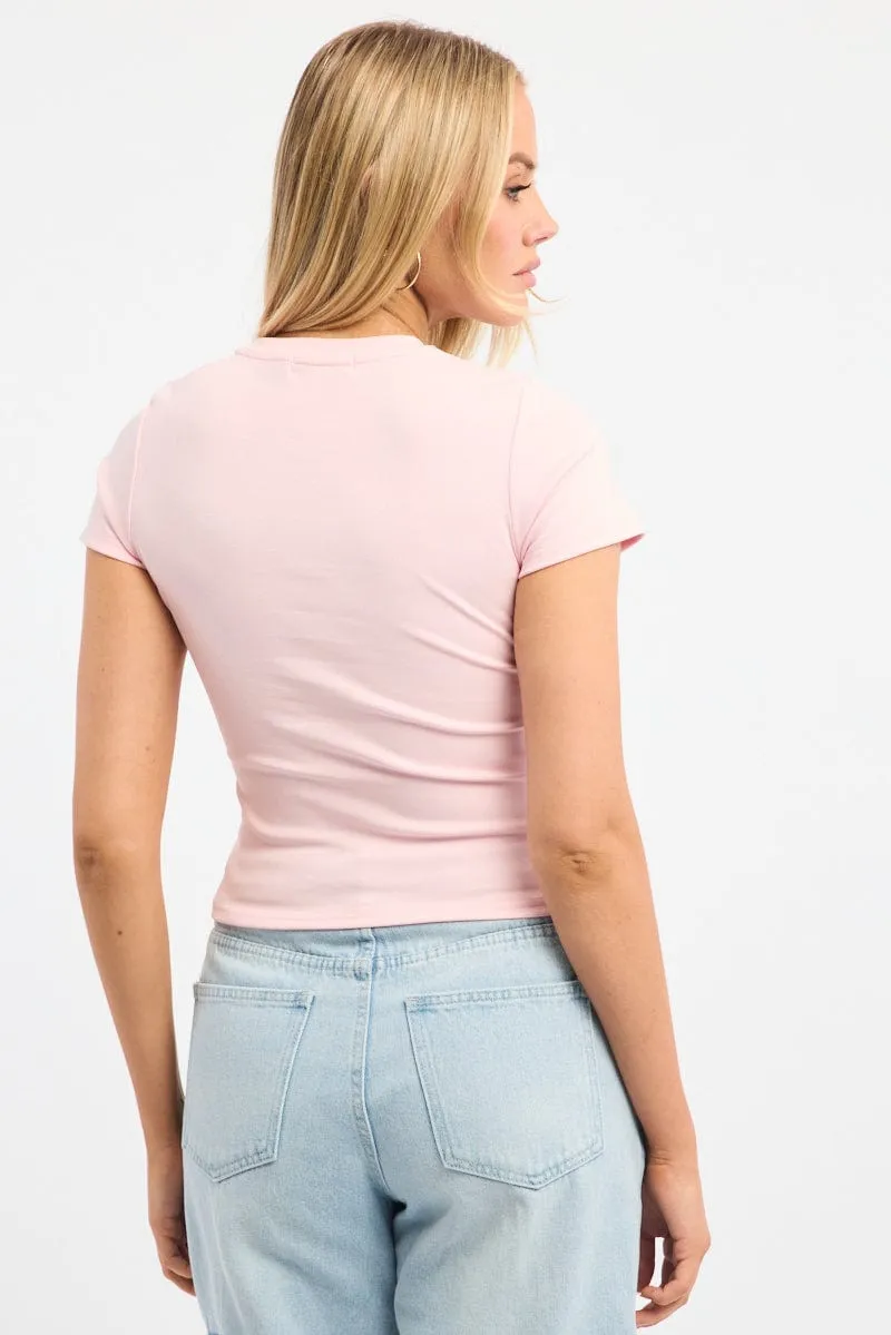 Pink Graphic Tee Short Sleeve sold by Ally Fashion product image thumbnail 4