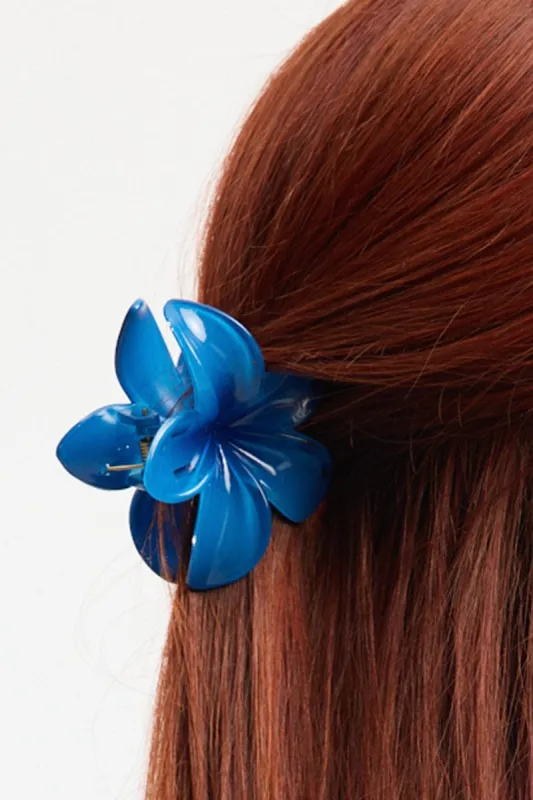 Blue Hibiscus Flower Claw Clip sold by Ally Fashion