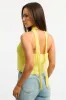 Yellow Scarf Top Sleeveless Halter Plisse Vest Detail sold by Ally Fashion