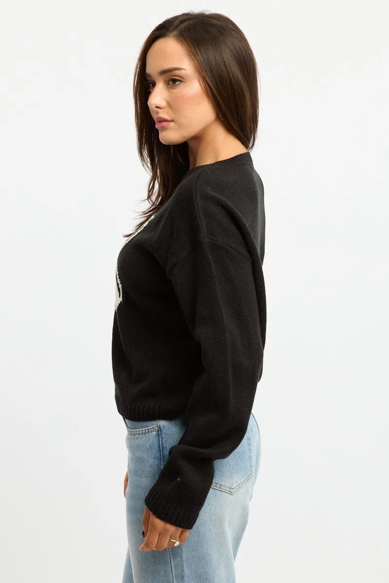 Black Cherry Knit Top Long Sleeve sold by Ally Fashion product image thumbnail 3