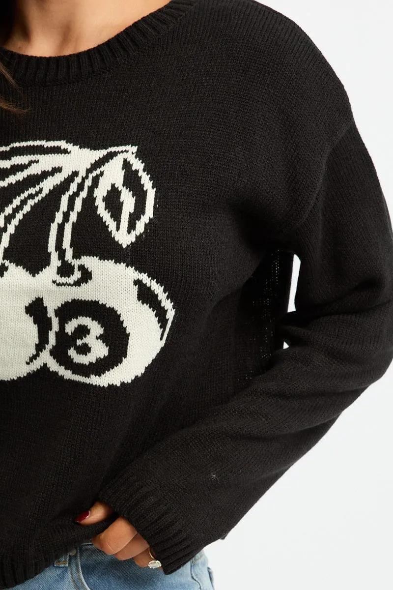 Black Cherry Knit Top Long Sleeve sold by Ally Fashion product image thumbnail 5