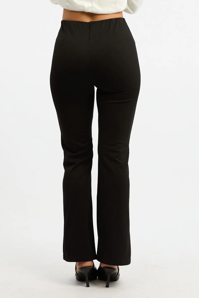 Black Flare Leg Pants Front Split sold by Ally Fashion product image thumbnail 4