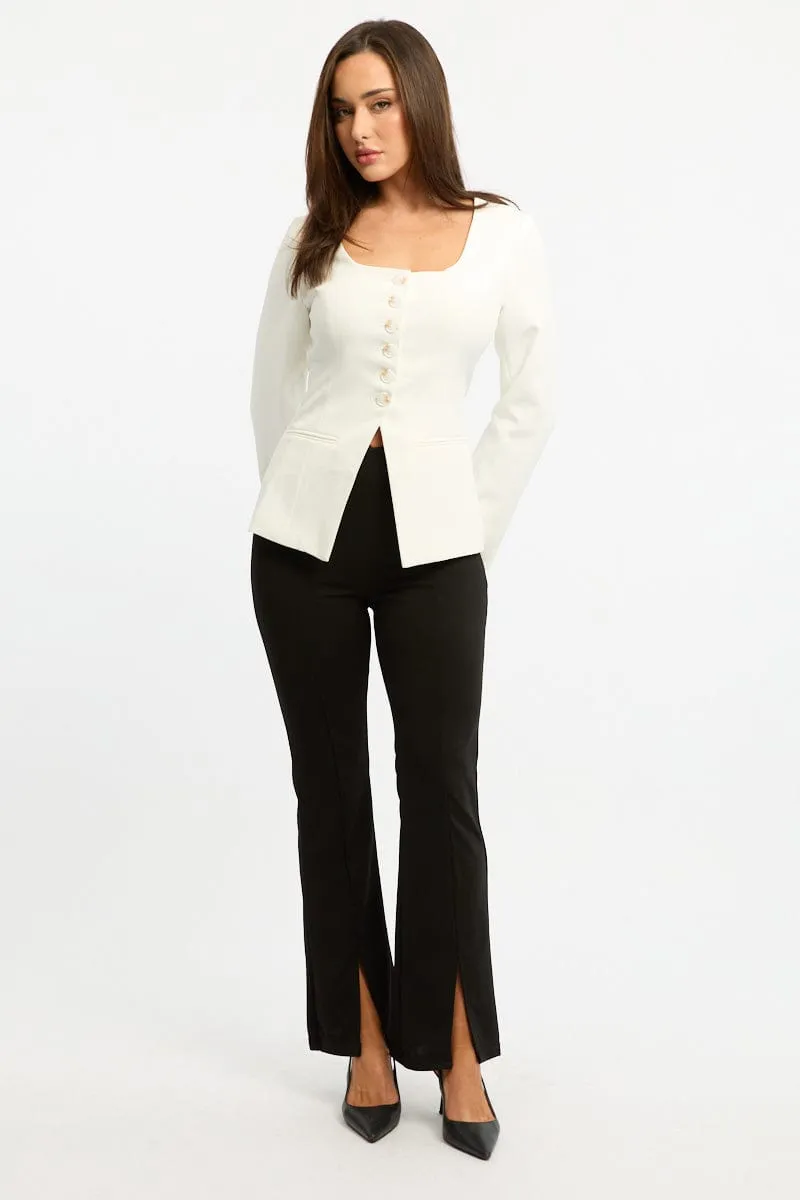 Black Flare Leg Pants Front Split sold by Ally Fashion product image thumbnail 2