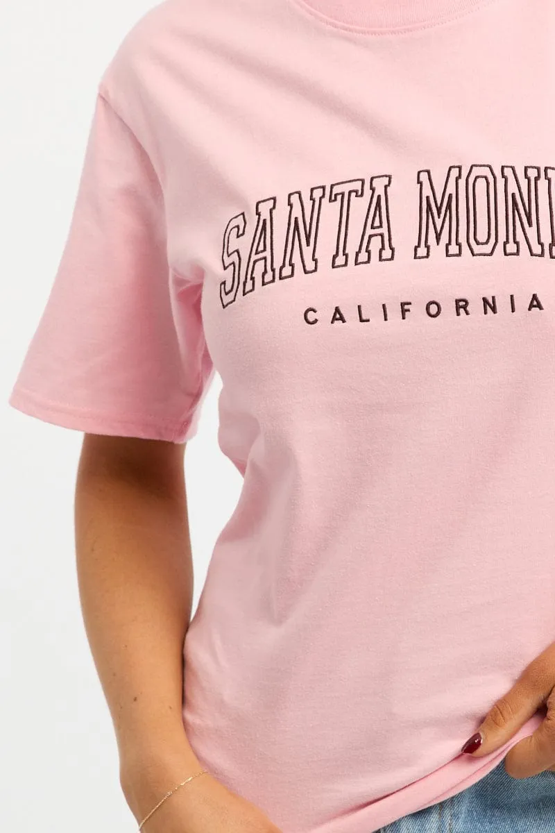 Pink Graphic Tee Short Sleeve sold by Ally Fashion product image thumbnail 5