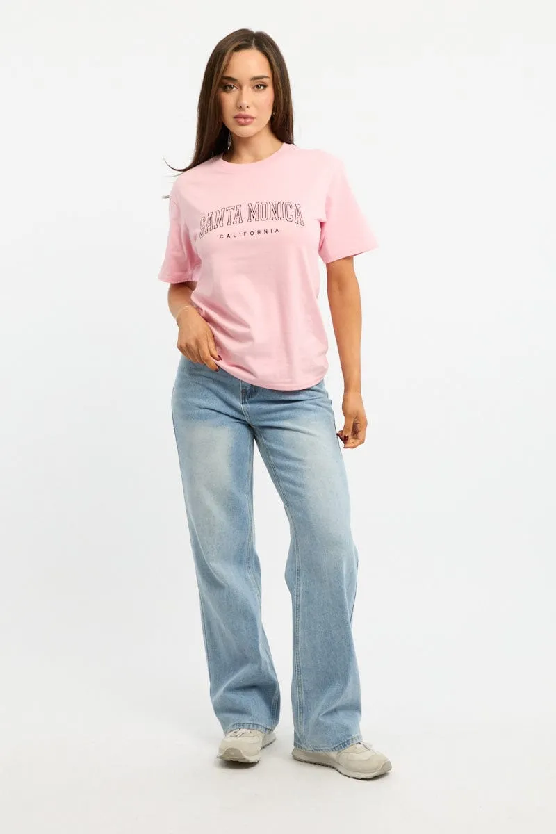 Pink Graphic Tee Short Sleeve sold by Ally Fashion product image thumbnail 2