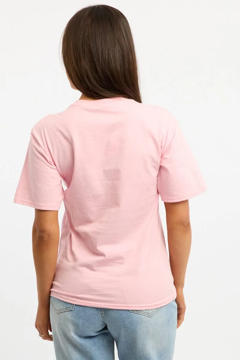 Pink Graphic Tee Short Sleeve sold by Ally Fashion product image thumbnail 4