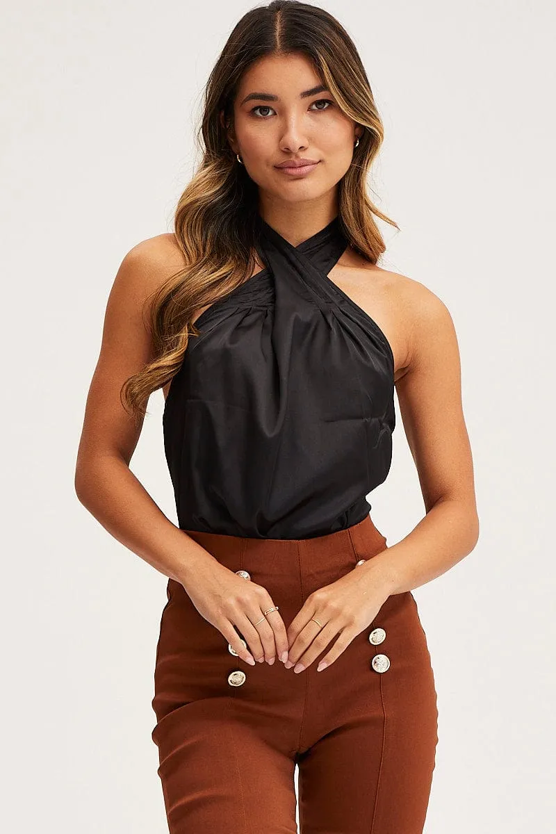 Black Halter Top Sleeveless sold by Ally Fashion