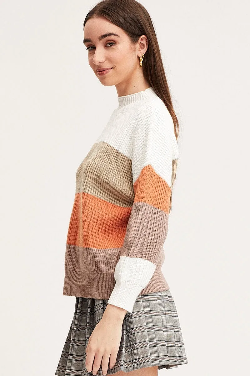 Stripe Knit Top Long Sleeve Colour Block sold by Ally Fashion product image thumbnail 4