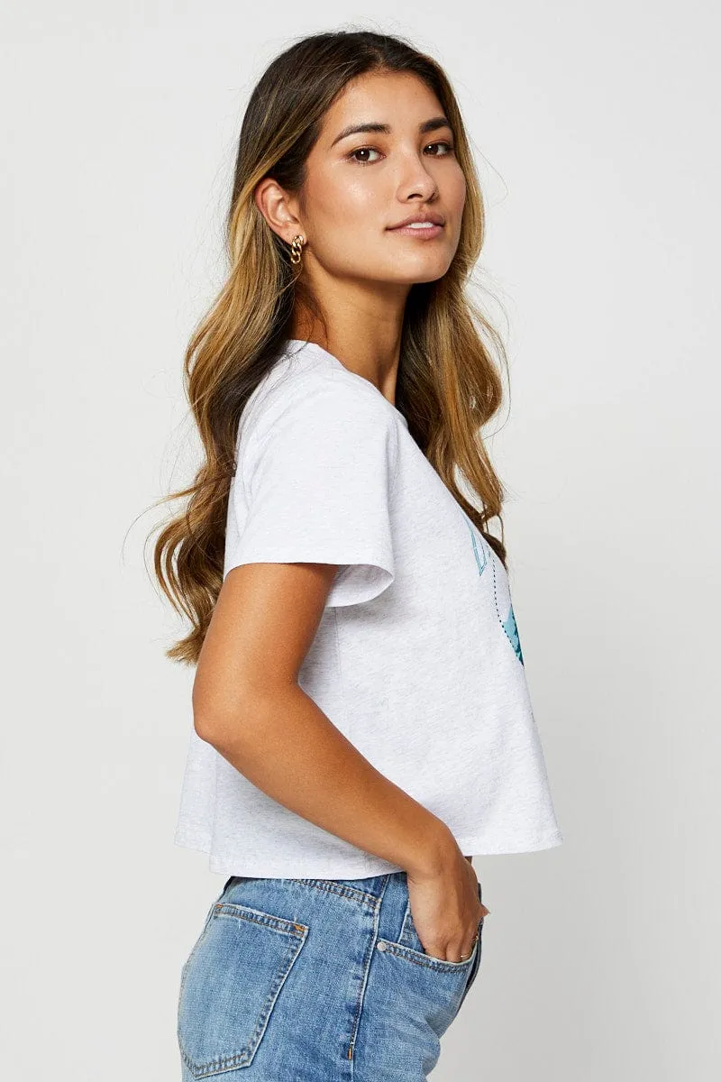 Grey Graphic T Shirt Short Sleeve sold by Ally Fashion product image thumbnail 4
