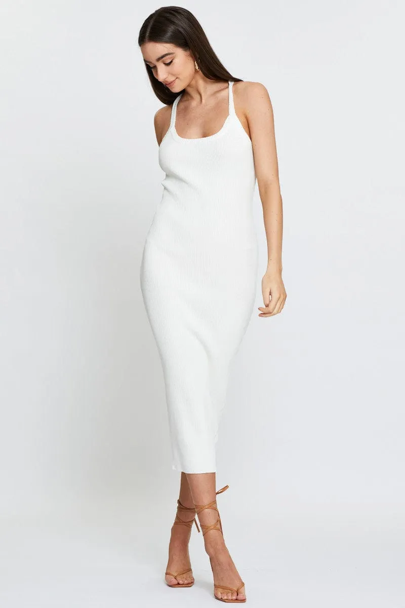 White Knit Dress Midi sold by Ally Fashion product image thumbnail 3