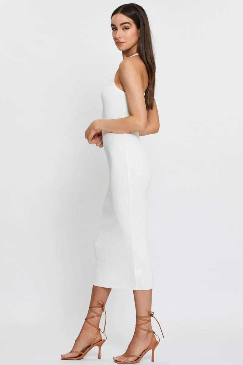 White Knit Dress Midi sold by Ally Fashion product image thumbnail 4