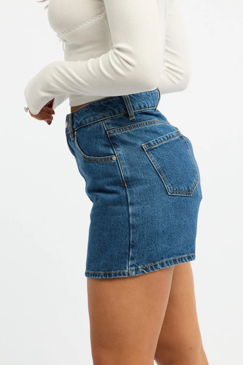 Denim Skorts High Rise sold by Ally Fashion product image thumbnail 3