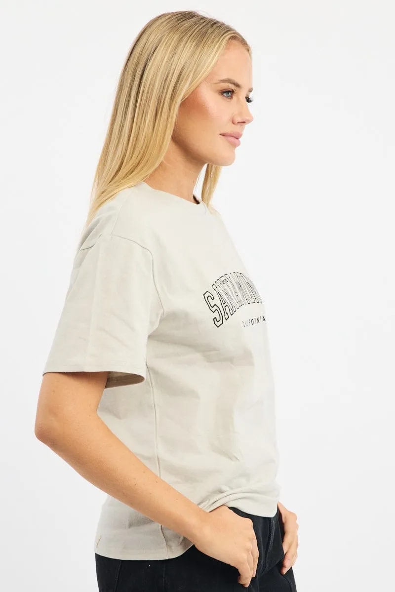 Grey Graphic Tee Short Sleeve sold by Ally Fashion product image thumbnail 3