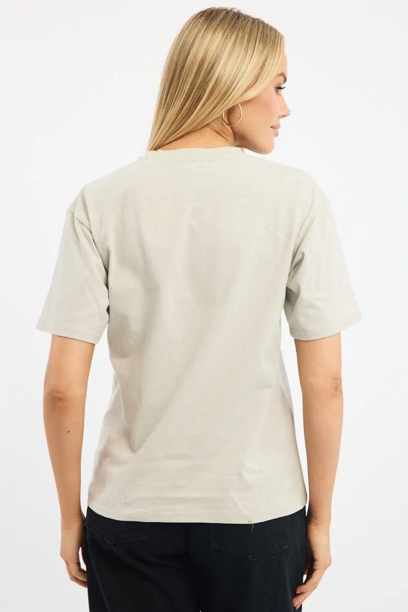 Grey Graphic Tee Short Sleeve sold by Ally Fashion product image thumbnail 4