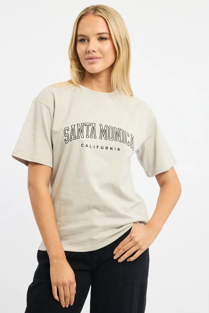 Grey Graphic Tee Short Sleeve sold by Ally Fashion