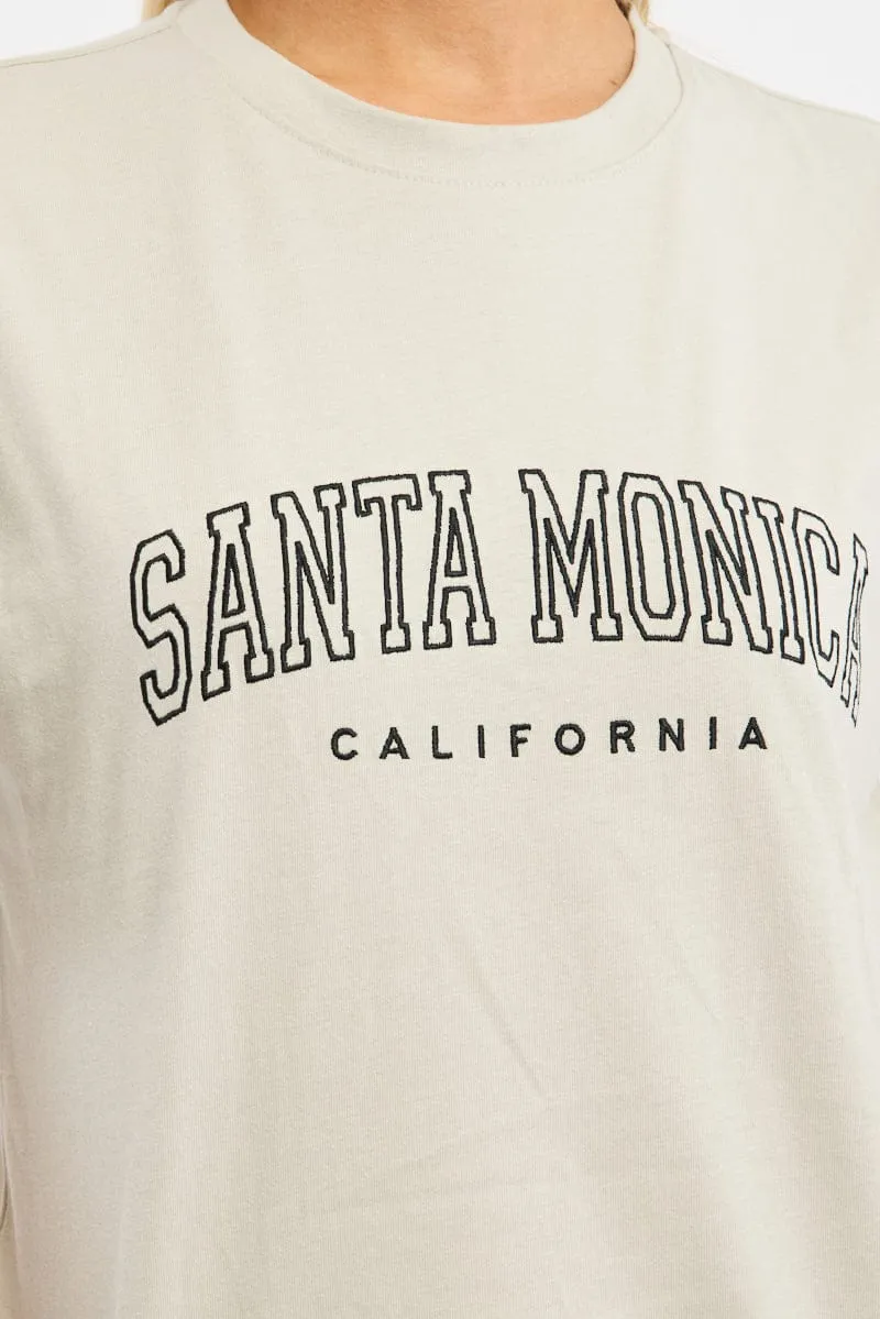 Grey Graphic Tee Short Sleeve sold by Ally Fashion product image thumbnail 5