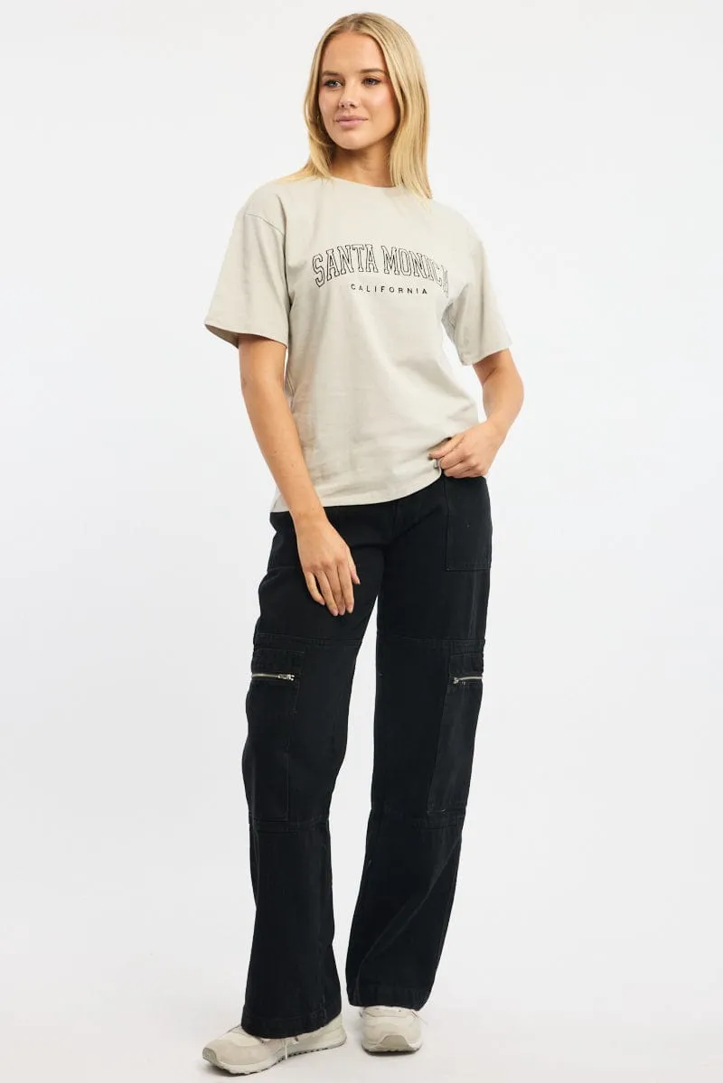 Grey Graphic Tee Short Sleeve sold by Ally Fashion product image thumbnail 2