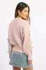 Pink Knit Top Long Sleeve Bow Trim sold by Ally Fashion