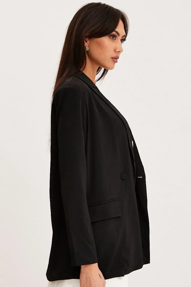 Black Oversized Jacket Long Sleeve sold by Ally Fashion product image thumbnail 4