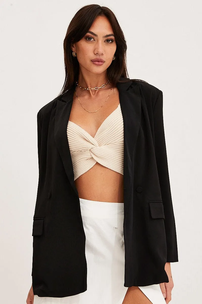 Black Oversized Jacket Long Sleeve sold by Ally Fashion product image thumbnail 3