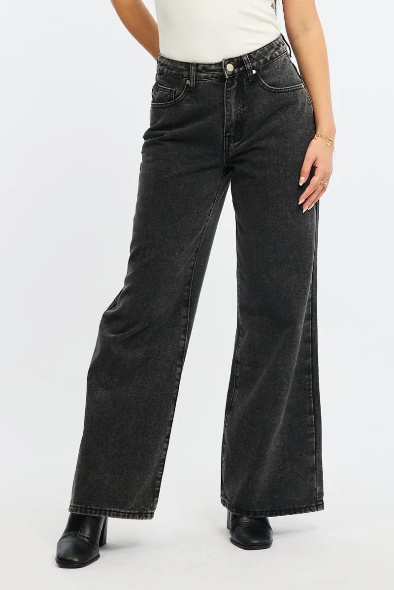 Grey Wide Leg Jeans sold by Ally Fashion product image thumbnail 2