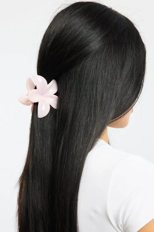 Pink Marbled Flower Claw Clip sold by Ally Fashion