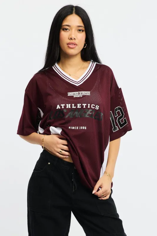 Red Sport Tee Short Sleeve sold by Ally Fashion