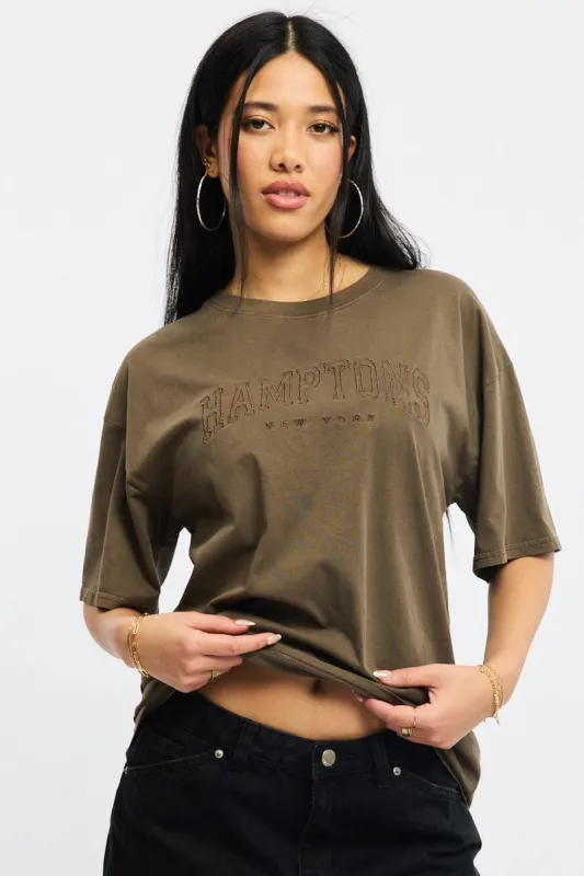 Brown Graphic Tee Short Sleeve sold by Ally Fashion