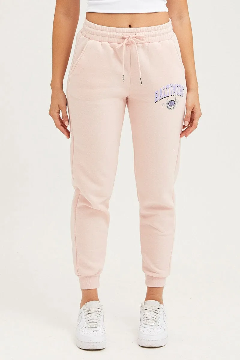 Pink Track Pants High Rise sold by Ally Fashion product image thumbnail 2