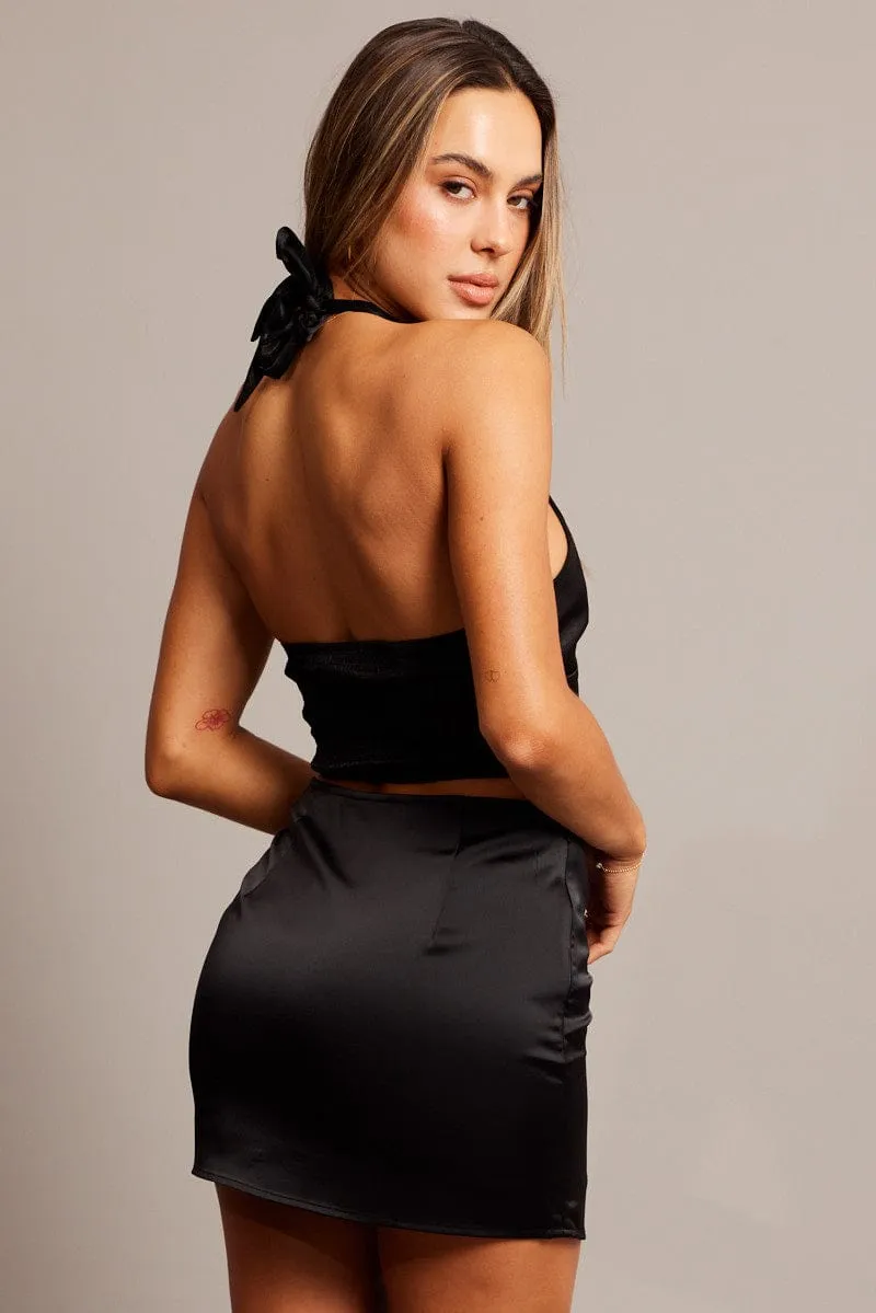 Black Satin Butterfly Skirt sold by Ally Fashion product image thumbnail 5