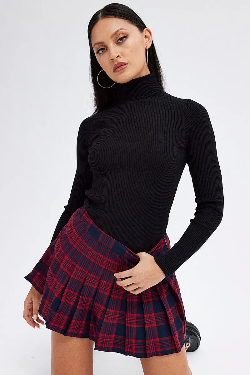 Black Knit Top High Neck Long Sleeve sold by Ally Fashion