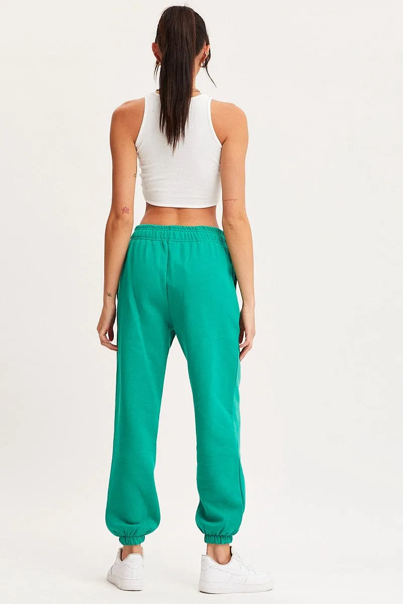 Green Track Pants High Rise sold by Ally Fashion product image thumbnail 5