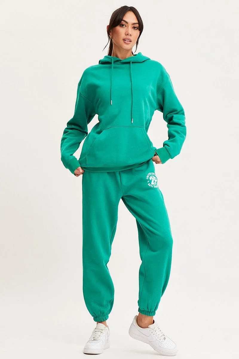 Green Track Pants High Rise sold by Ally Fashion product image thumbnail 3