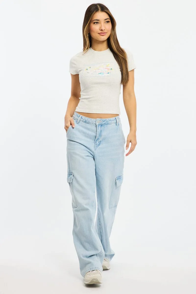 Grey Graphic Tee Short Sleeve sold by Ally Fashion product image thumbnail 2