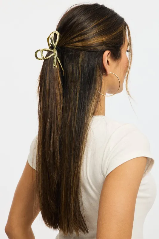 Gold Bow Claw Clip sold by Ally Fashion