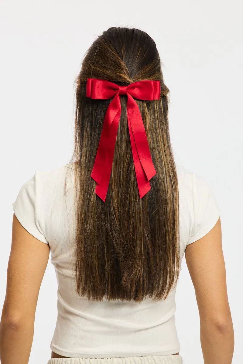 Red Bow Hair Clip sold by Ally Fashion