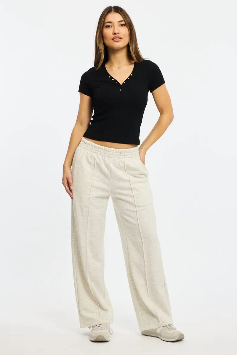 Grey Track Pants Wide Leg sold by Ally Fashion