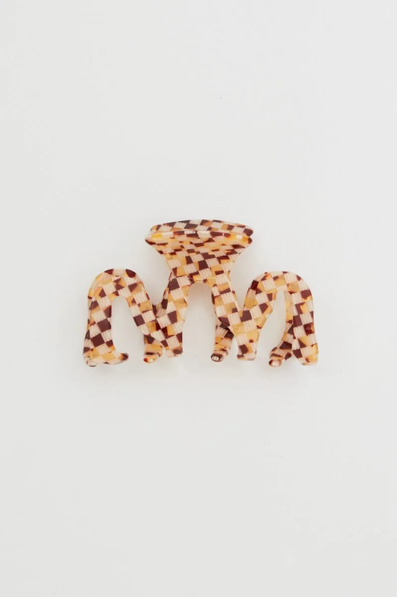 White Check Swirl Claw Clip sold by Ally Fashion product image thumbnail 2