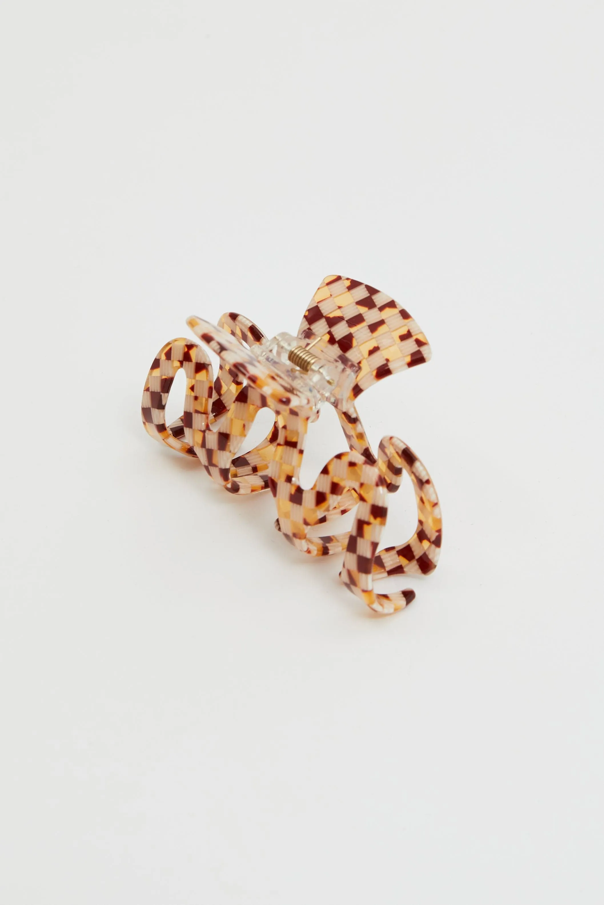 White Check Swirl Claw Clip sold by Ally Fashion product image thumbnail 4