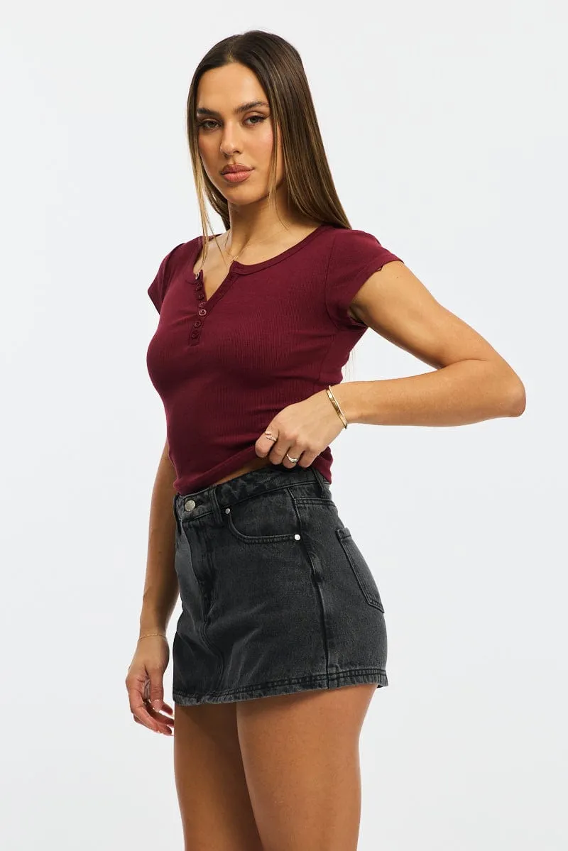 Denim Mini Skorts High Rise sold by Ally Fashion product image thumbnail 3
