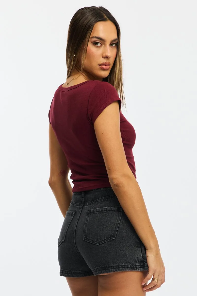 Denim Mini Skorts High Rise sold by Ally Fashion product image thumbnail 4