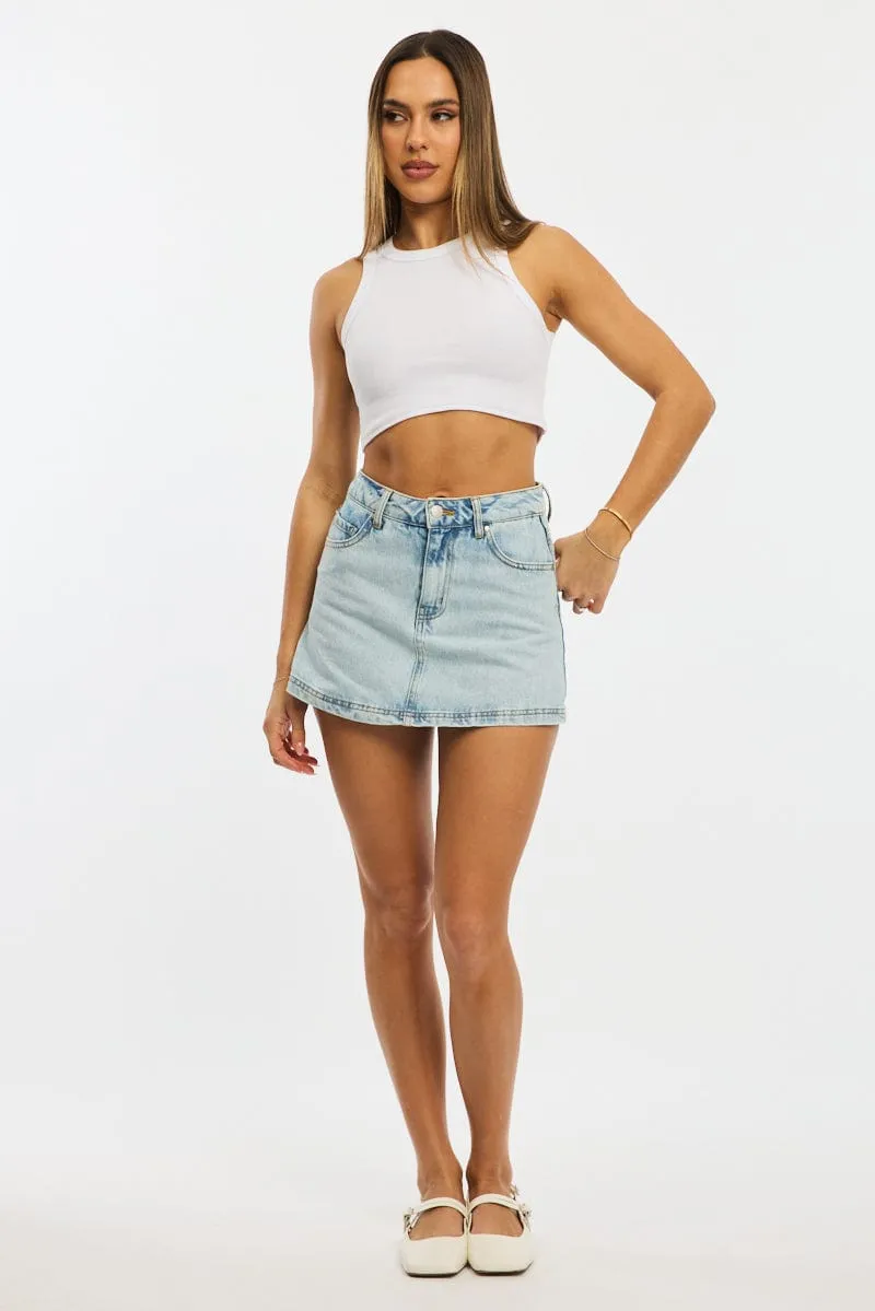 Denim Mini Skorts High Rise sold by Ally Fashion product image thumbnail 3